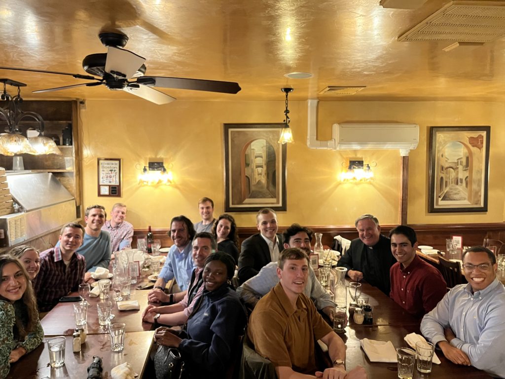 People dining at a restaurant.