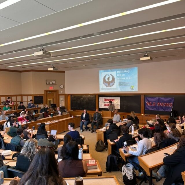 A great turnout and huge thank you to everyone who joined us last week to discuss the responses from state and local government and civil society organizations to ICE. Special thanks to our panelists, Liz Kramer, Solicitor General of MN, and Deepinder Singh Mayell, Director of the MN ACLU, and our moderator, Professor Niko Bowie.