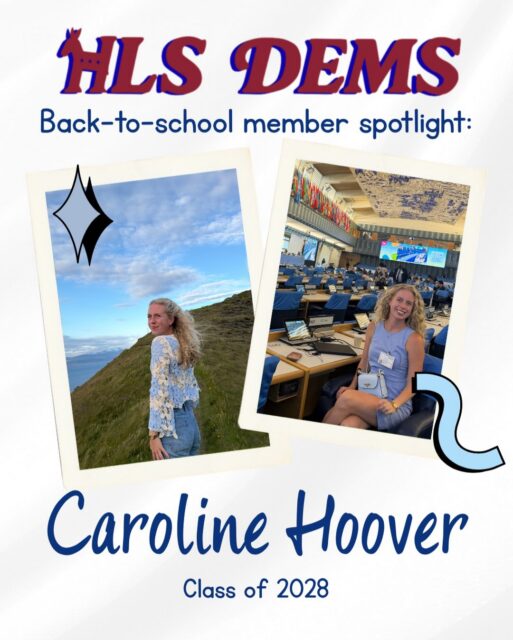 We’re introducing a Dems member every few days until school so you can learn more about your classmates before you see their friendly faces in person. For our second spotlight, meet Caroline!