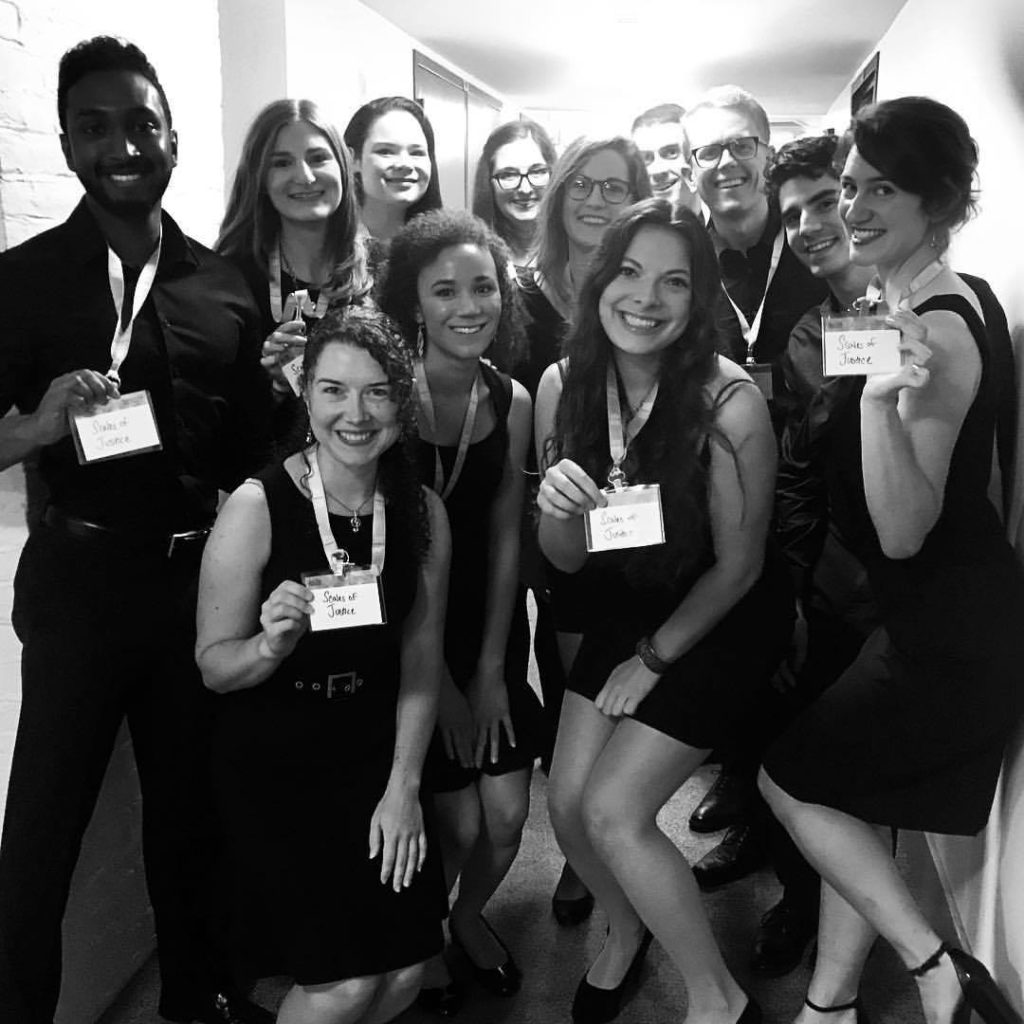 Black-and-white photo of Scales members. 